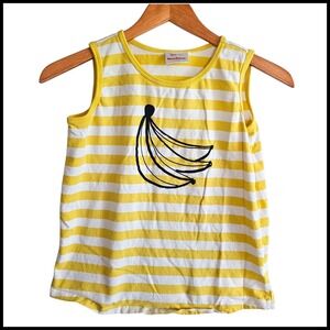 Hanna Andersson Tank Top Banana Graphic Striped‎ Sleeveless Shirt US 12